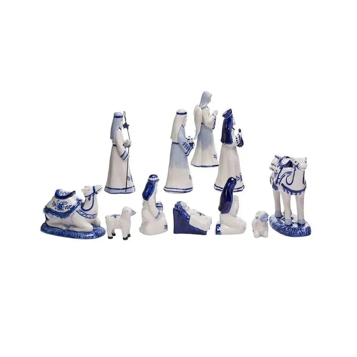 Shop For Kurt Adler 1.97 - 6.7" Porcelain Delft Blue Nativity Set, 11 - Piece Set at Michelle's aDOORable Creations