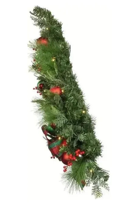 Shop For Kurt Adler 26 - Inch Battery - Operated Pre - Lit Red And Green Wall Tree With Bow at Michelle's aDOORable Creations