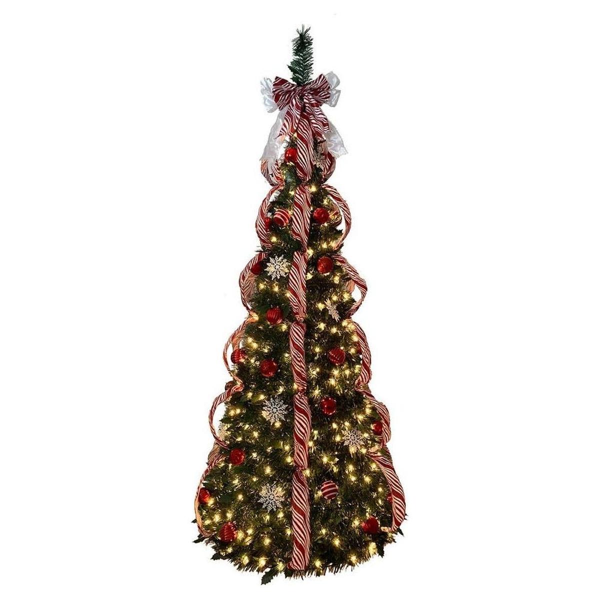 Shop For Kurt Adler 6 - Foot Pre - Lit Red and White Collapsible Decorated Tree at Michelle's aDOORable Creations