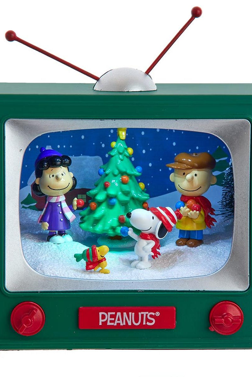 Shop For Kurt Adler 6 - Inch Battery Operated Peanuts© Outdoor Scene Musical TV Table Piece at Michelle's aDOORable Creations