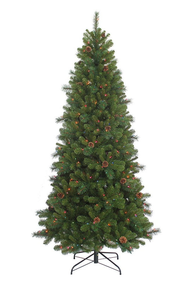 Shop For Kurt Adler 7.5 - Foot Slim Pre - Lit Multi - Color Burlington Tree at Michelle's aDOORable Creations