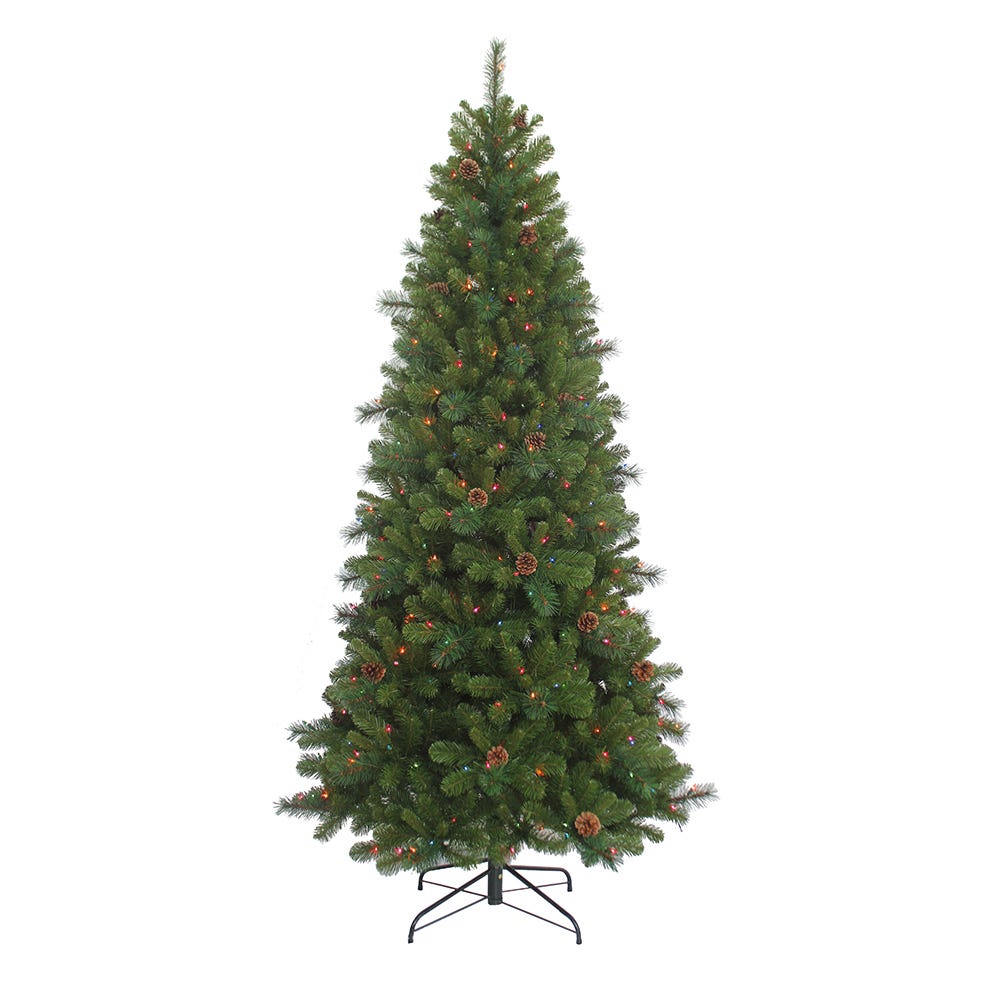 Shop For Kurt Adler 7.5 - Foot Slim Pre - Lit Multi - Color Burlington Tree at Michelle's aDOORable Creations