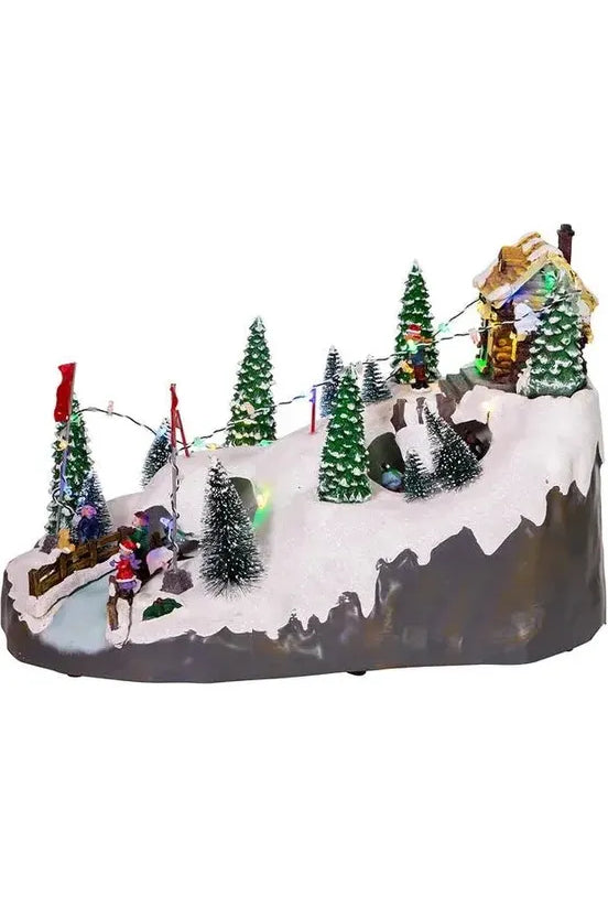 Kurt Adler Motion LED Christmas Skiing Village - Michelle's aDOORable Creations - Christmas Decor