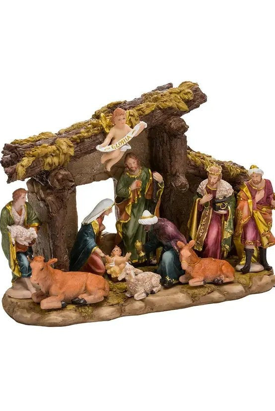 Shop For Kurt Adler Nativity Set With 11 Figures and Stable at Michelle's aDOORable Creations