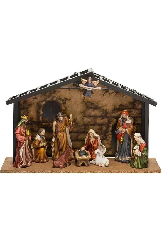 Kurt Adler Porcelain Nativity Set With Stable, 10-Piece Set - Michelle's aDOORable Creations - Seasonal & Holiday Decorations