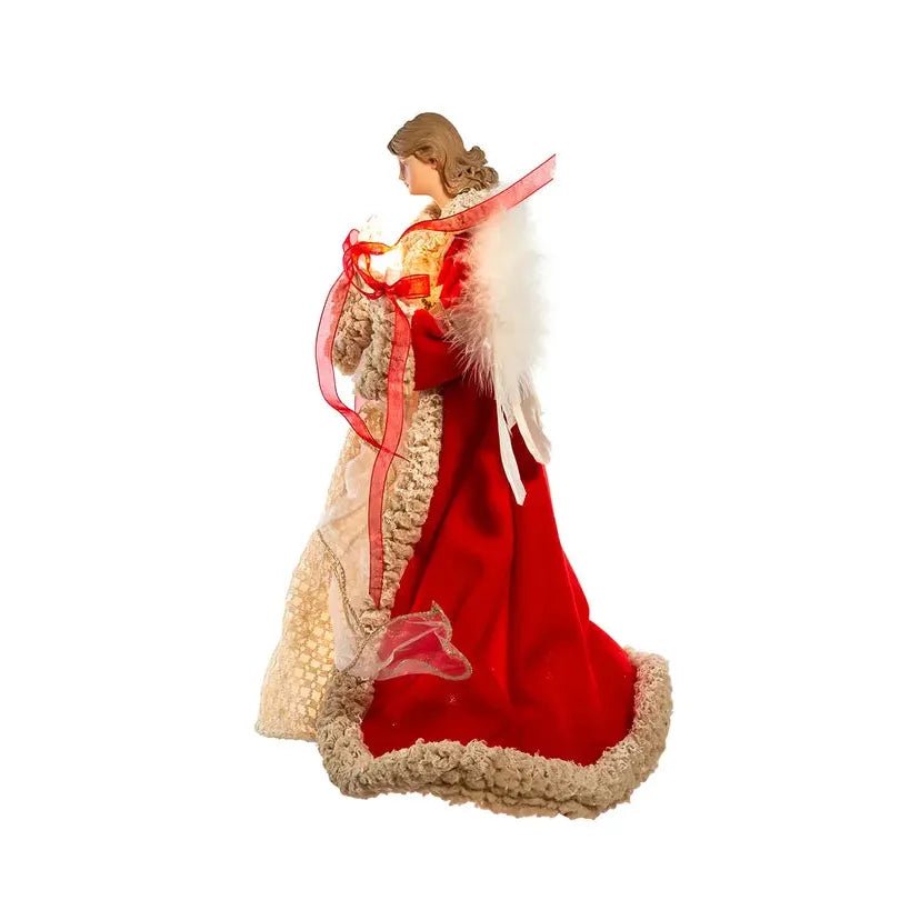 Shop For Kurt Adler UL 10 - Light 16 - Inch Red and Ivory Angel Treetop at Michelle's aDOORable Creations