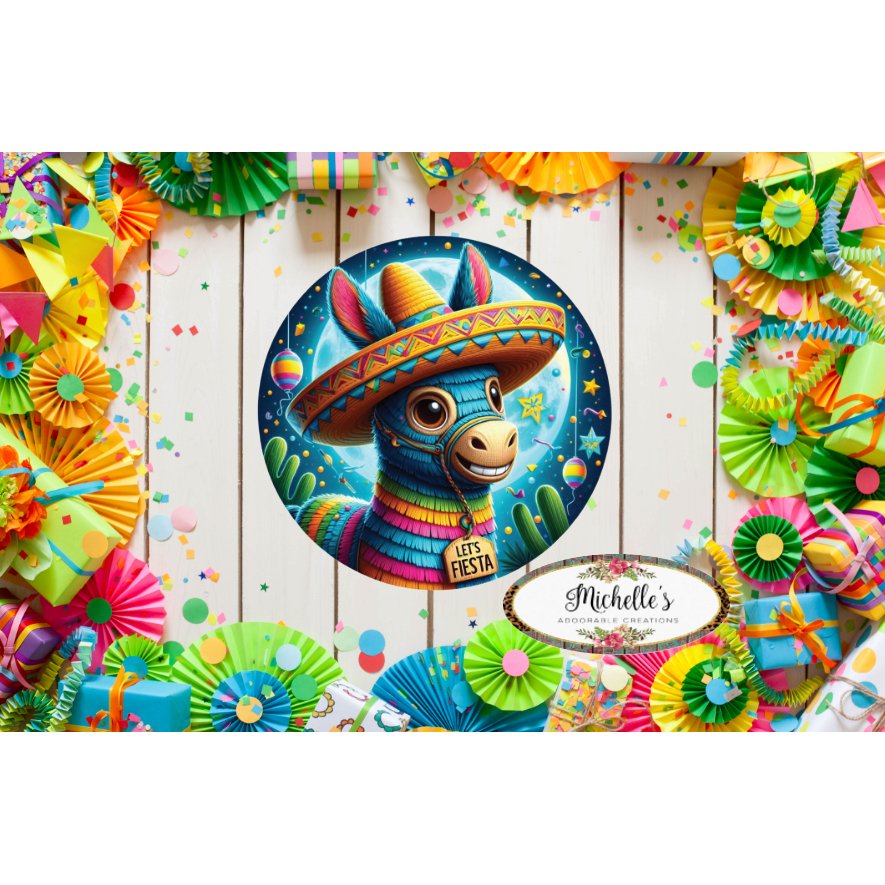Shop For Let's Fiesta Pinata Donkey Sign at Michelle's aDOORable Creations