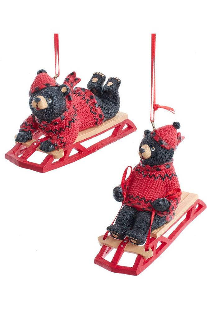 Lodge Bear Sledding (Asst 2) - Michelle's aDOORable Creations - Sprays and Picks