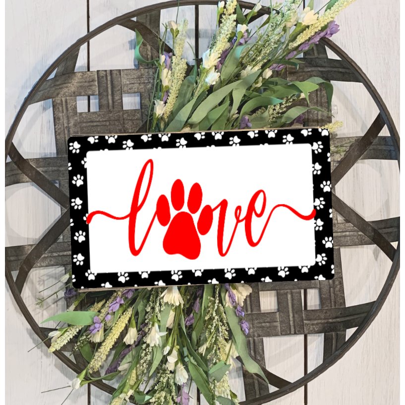 Shop For Love Paw Print Sign - Wreath Enhancement at Michelle's aDOORable Creations