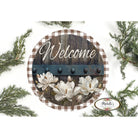 Shop For Magnolia Welcome Wood Round Sign - Wreath Enhancement at Michelle's aDOORable Creations