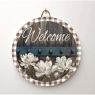 Shop For Magnolia Welcome Wood Round Sign - Wreath Enhancement at Michelle's aDOORable Creations