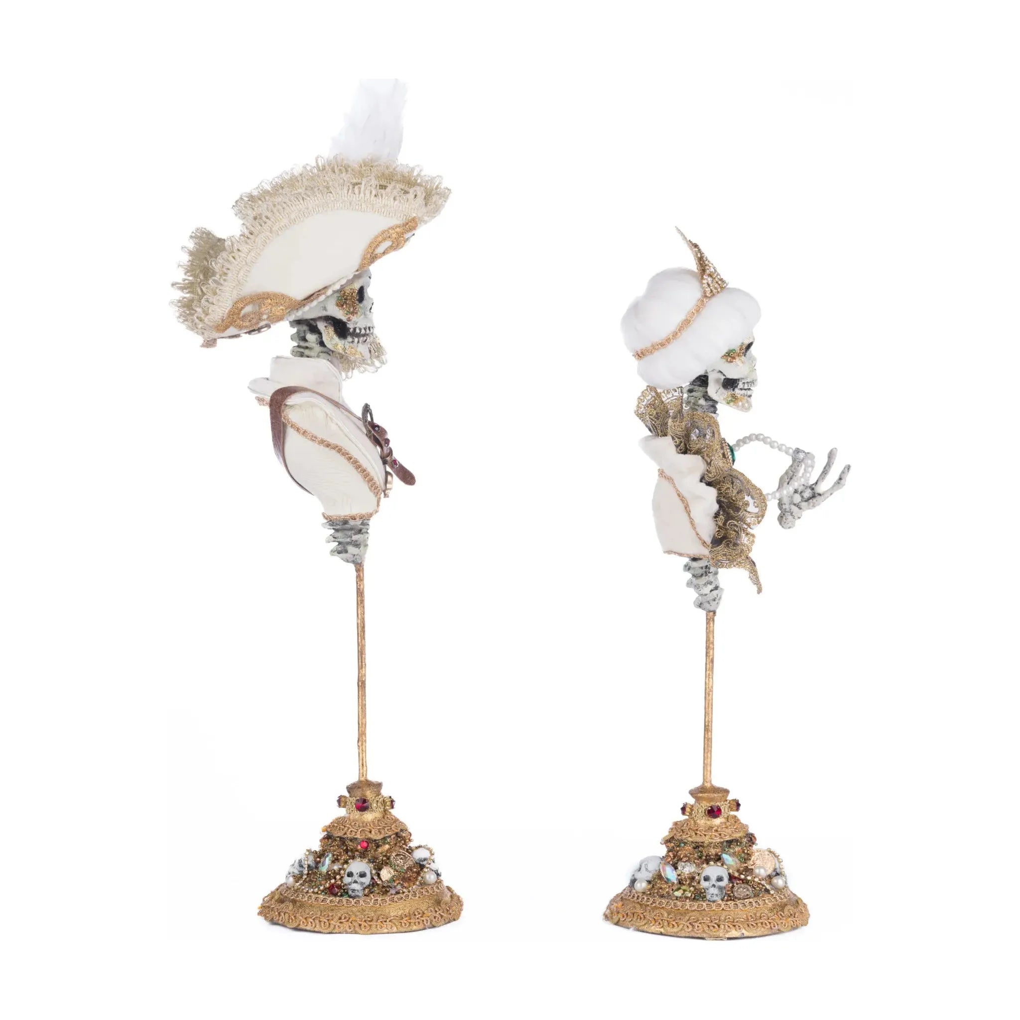 Shop For Male and Female Skeleton Bust Tabletop Set of 2 at Michelle's aDOORable Creations