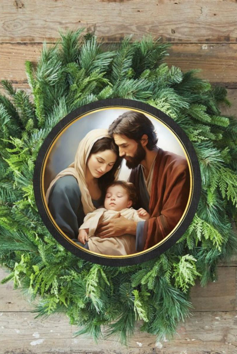 Shop For Mary and Joseph Nativity Round Sign - Wreath Enhancement at Michelle's aDOORable Creations