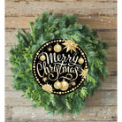 Shop For Merry Christmas Black Gold Round Sign - Wreath Enhancement at Michelle's aDOORable Creations