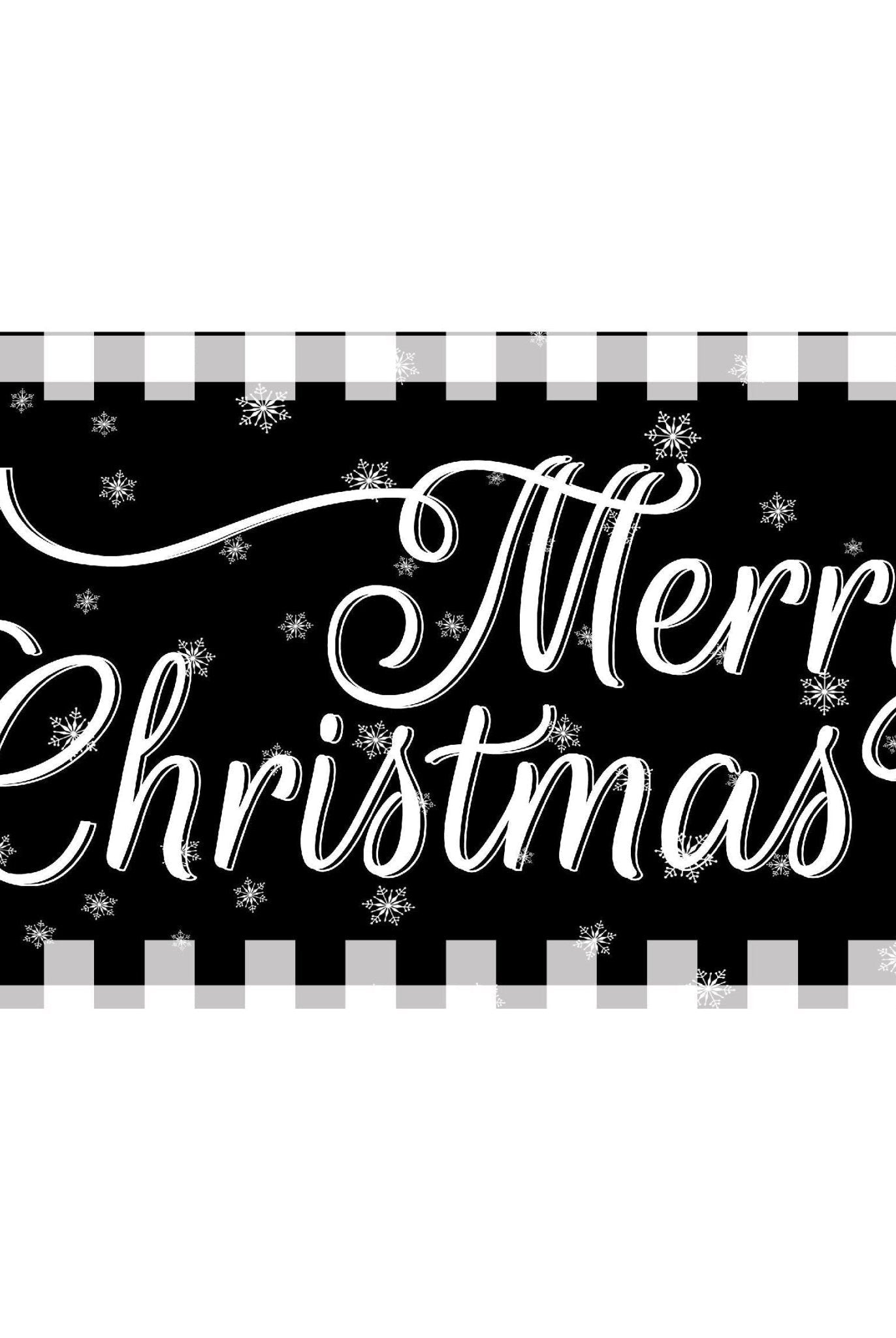 Shop For Merry Christmas Black White Sign - Wreath Enhancement at Michelle's aDOORable Creations