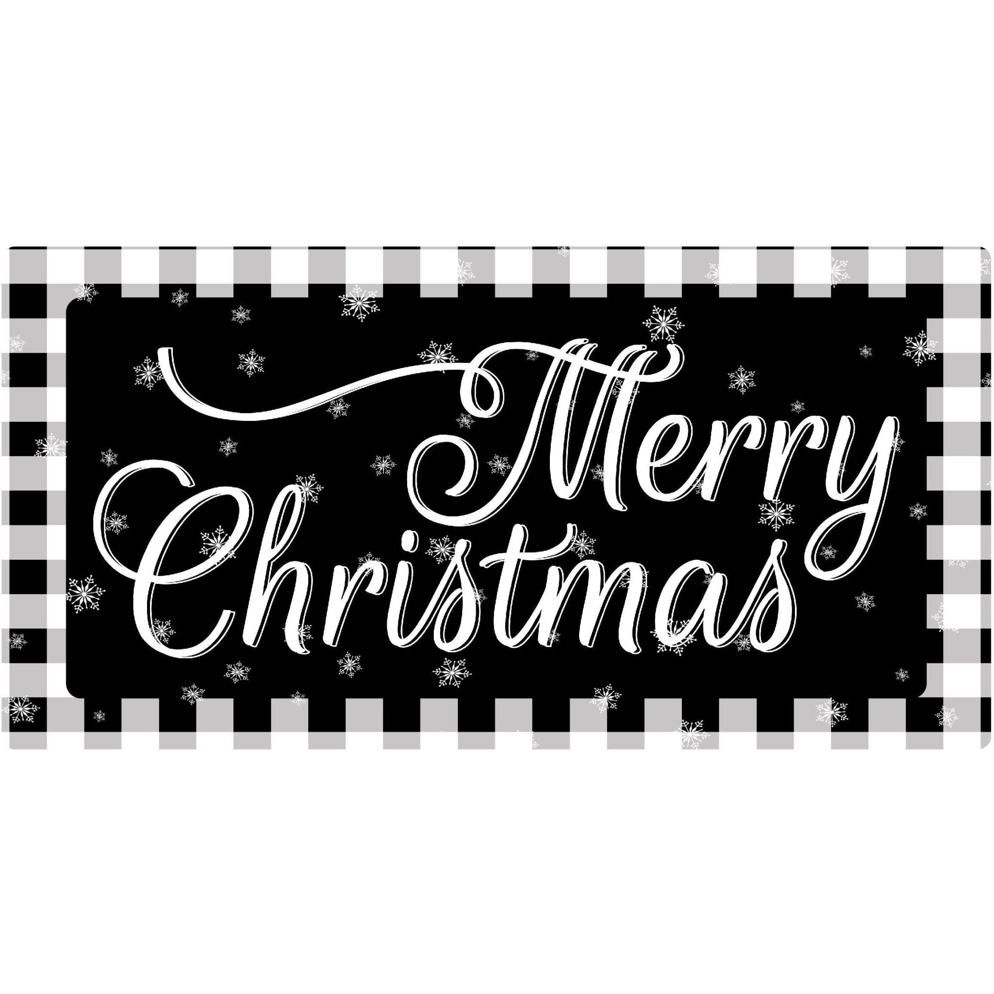 Shop For Merry Christmas Black White Sign - Wreath Enhancement at Michelle's aDOORable Creations