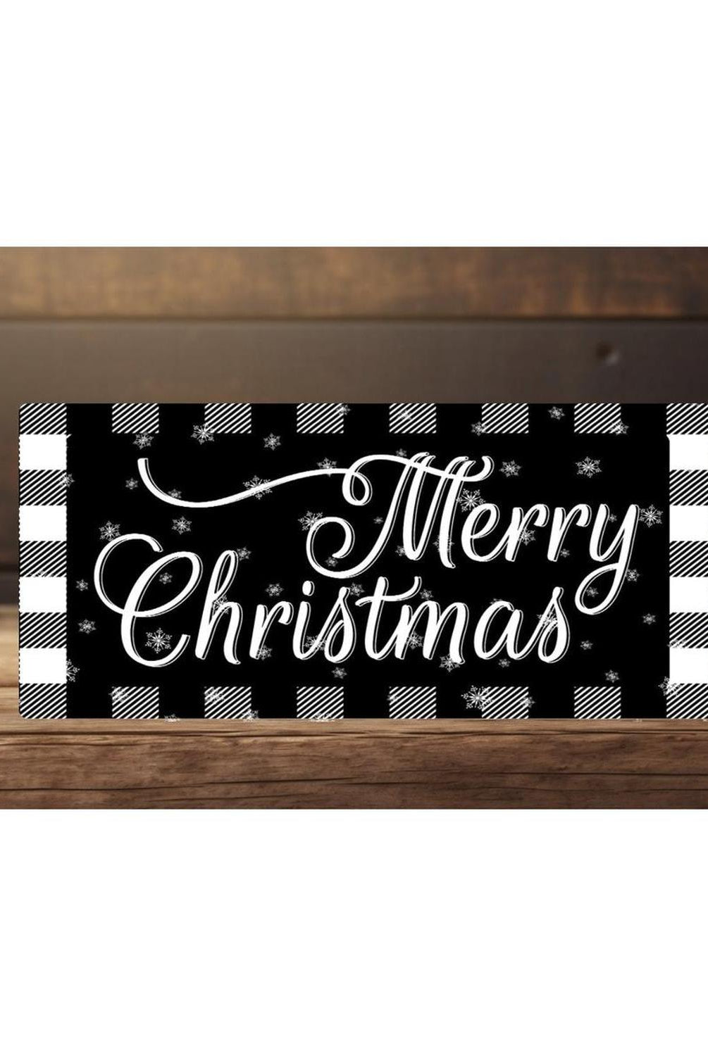 Shop For Merry Christmas Black White Sign - Wreath Enhancement at Michelle's aDOORable Creations