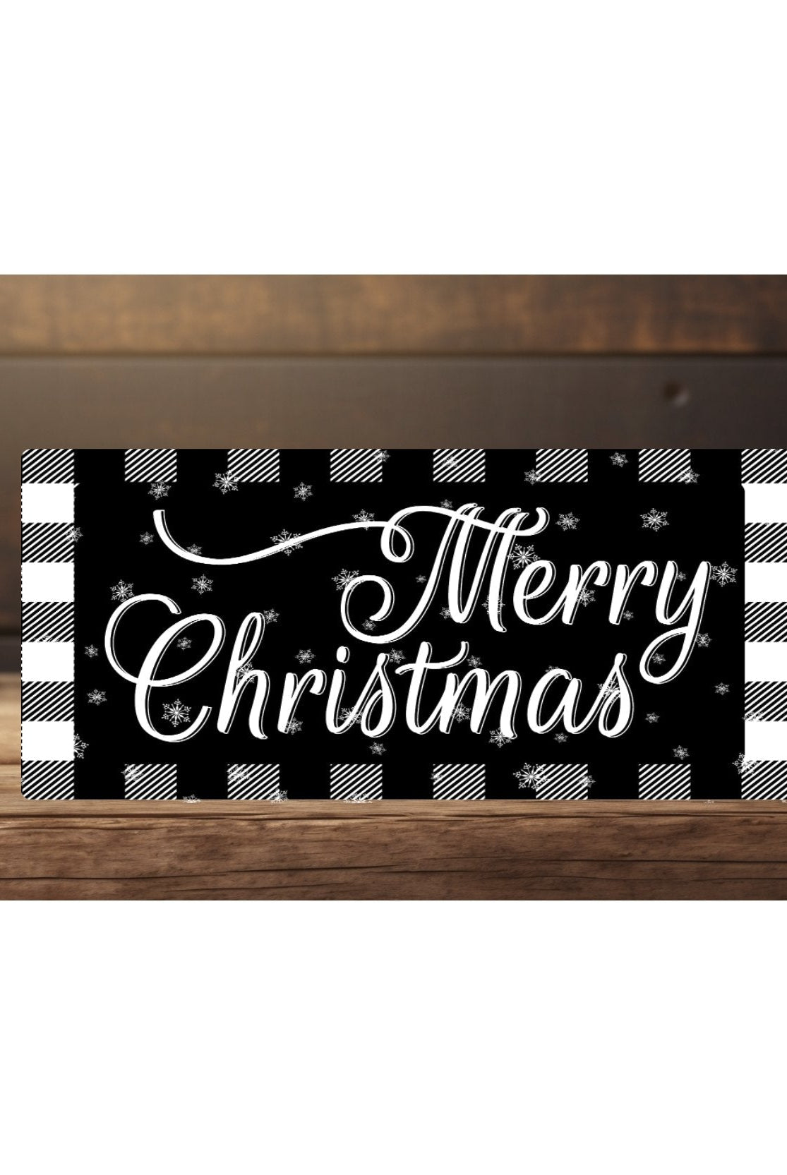 Shop For Merry Christmas Black White Sign - Wreath Enhancement at Michelle's aDOORable Creations
