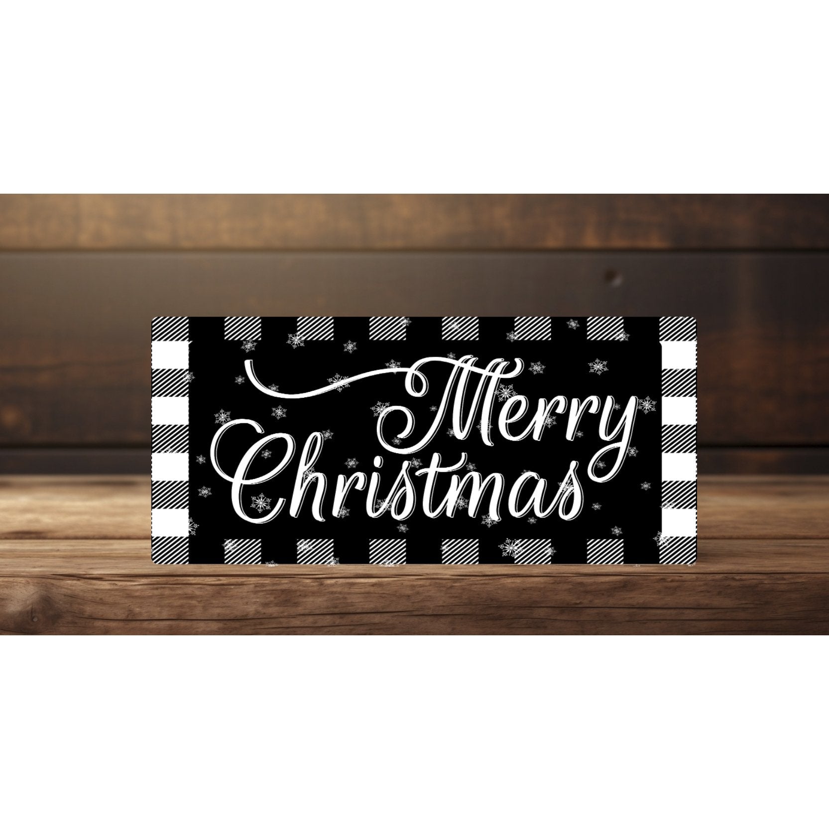 Shop For Merry Christmas Black White Sign - Wreath Enhancement at Michelle's aDOORable Creations