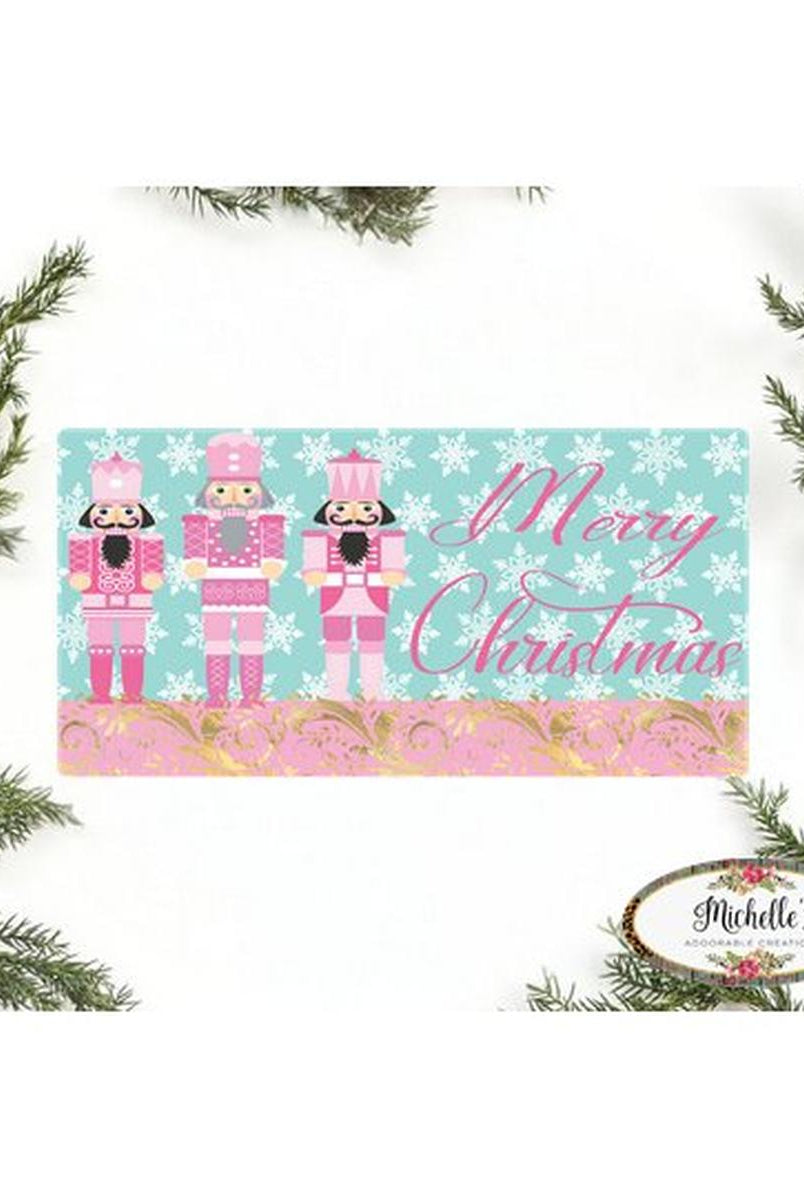 Shop For Merry Christmas Pink Nutcracker Sign - Wreath Enhancement at Michelle's aDOORable Creations