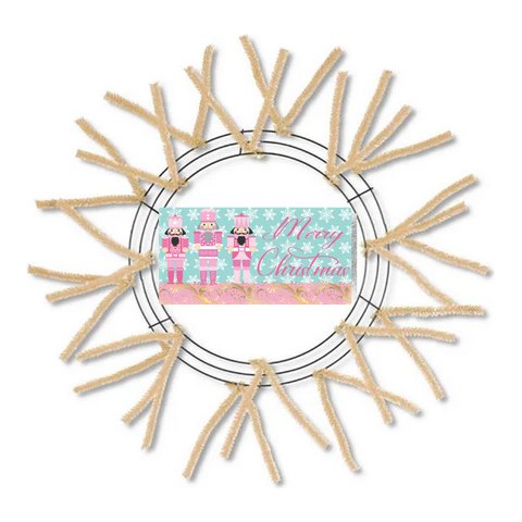 Shop For Merry Christmas Pink Nutcracker Sign - Wreath Enhancement at Michelle's aDOORable Creations