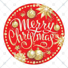 Shop For Merry Christmas Red Gold Round Sign - Wreath Enhancement at Michelle's aDOORable Creations