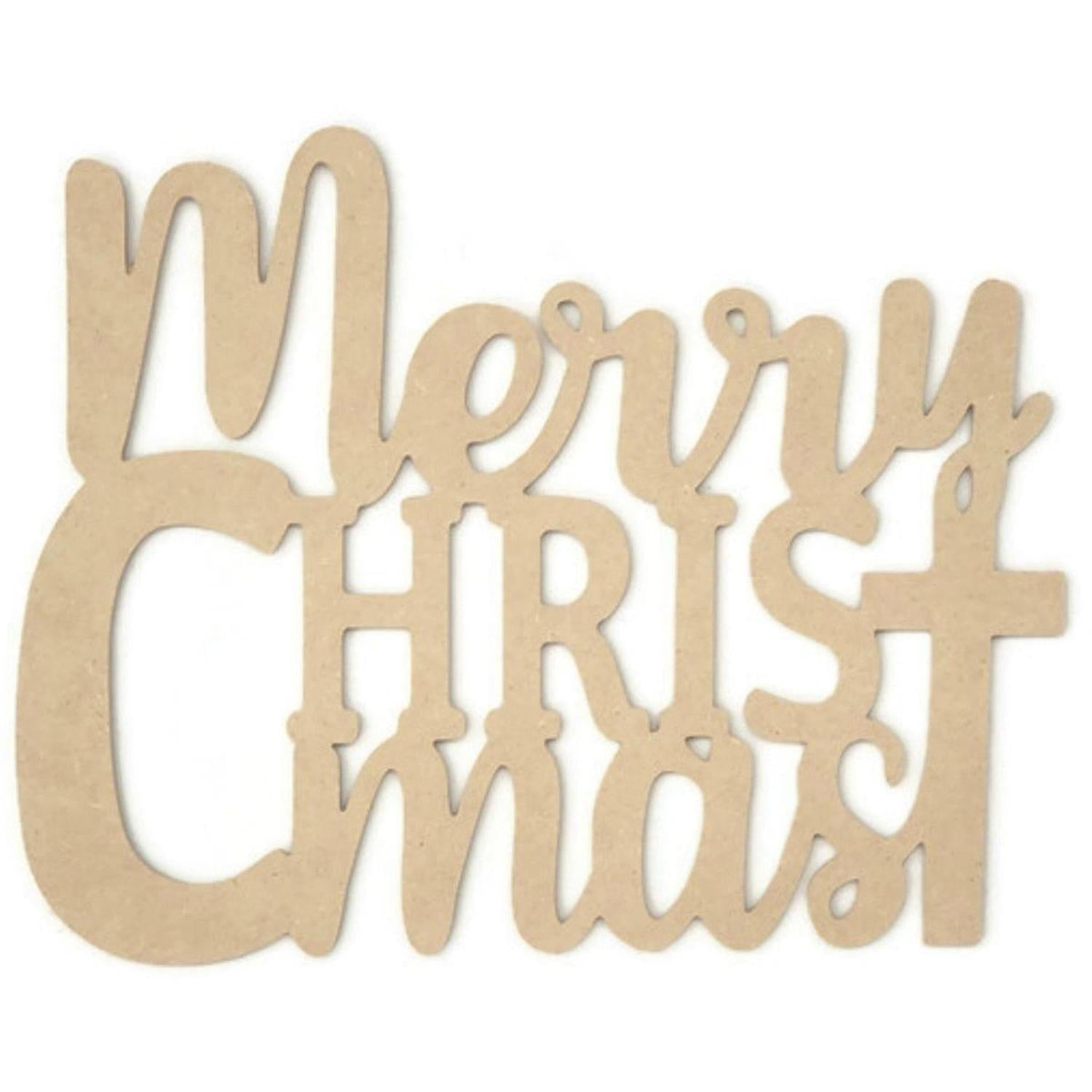 Shop For Merry Christmas Word Wood Cutout - Unfinished Wood at Michelle's aDOORable Creations