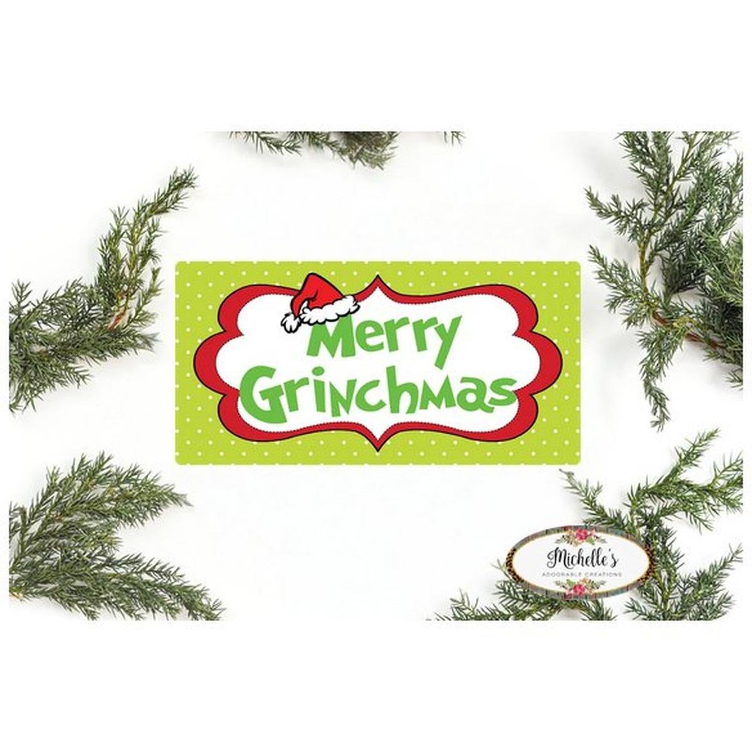 Shop For Merry Grinchmas Sign - Wreath Enhancement at Michelle's aDOORable Creations