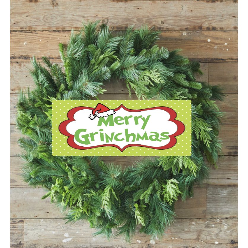 Shop For Merry Grinchmas Sign - Wreath Enhancement at Michelle's aDOORable Creations
