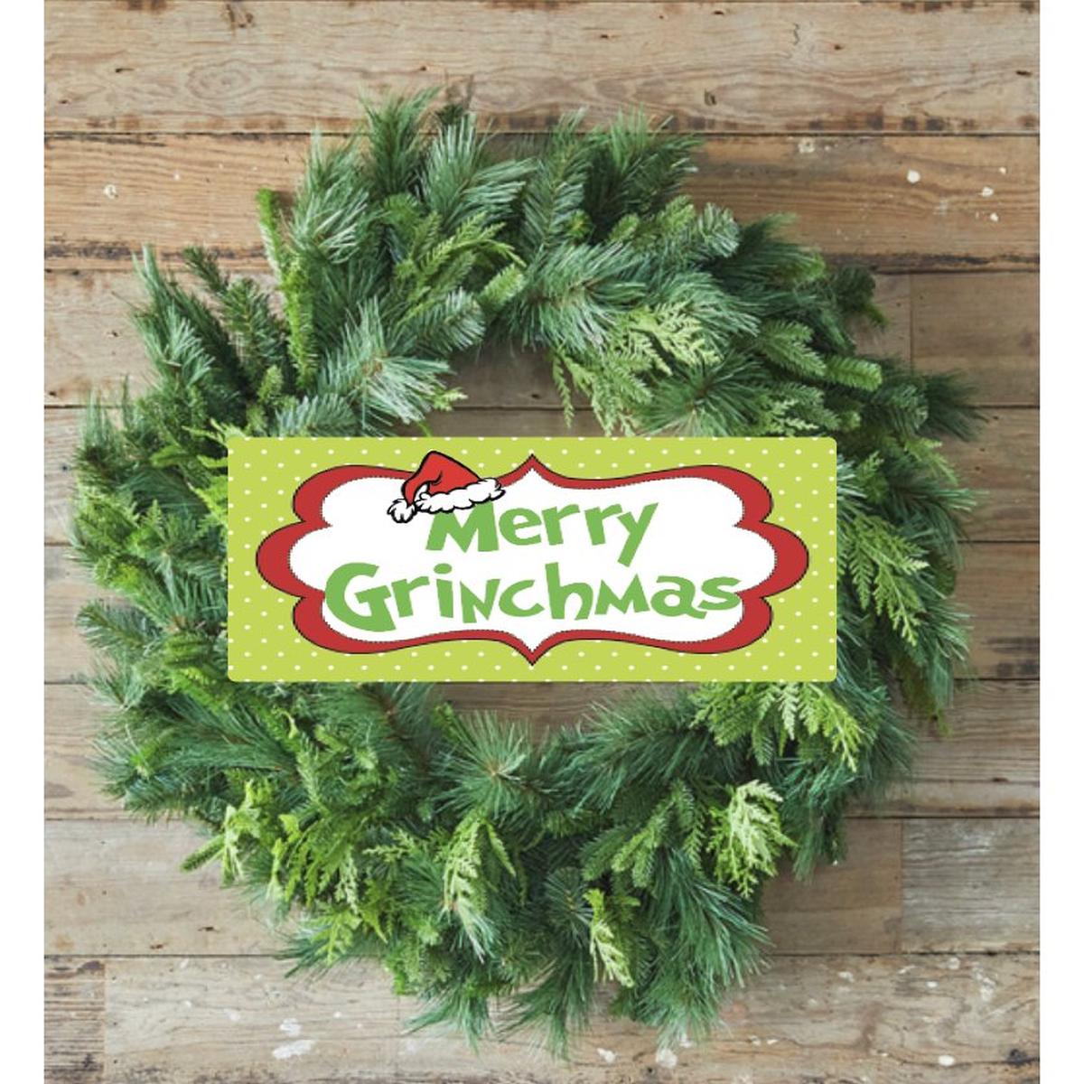 Shop For Merry Grinchmas Sign - Wreath Enhancement at Michelle's aDOORable Creations