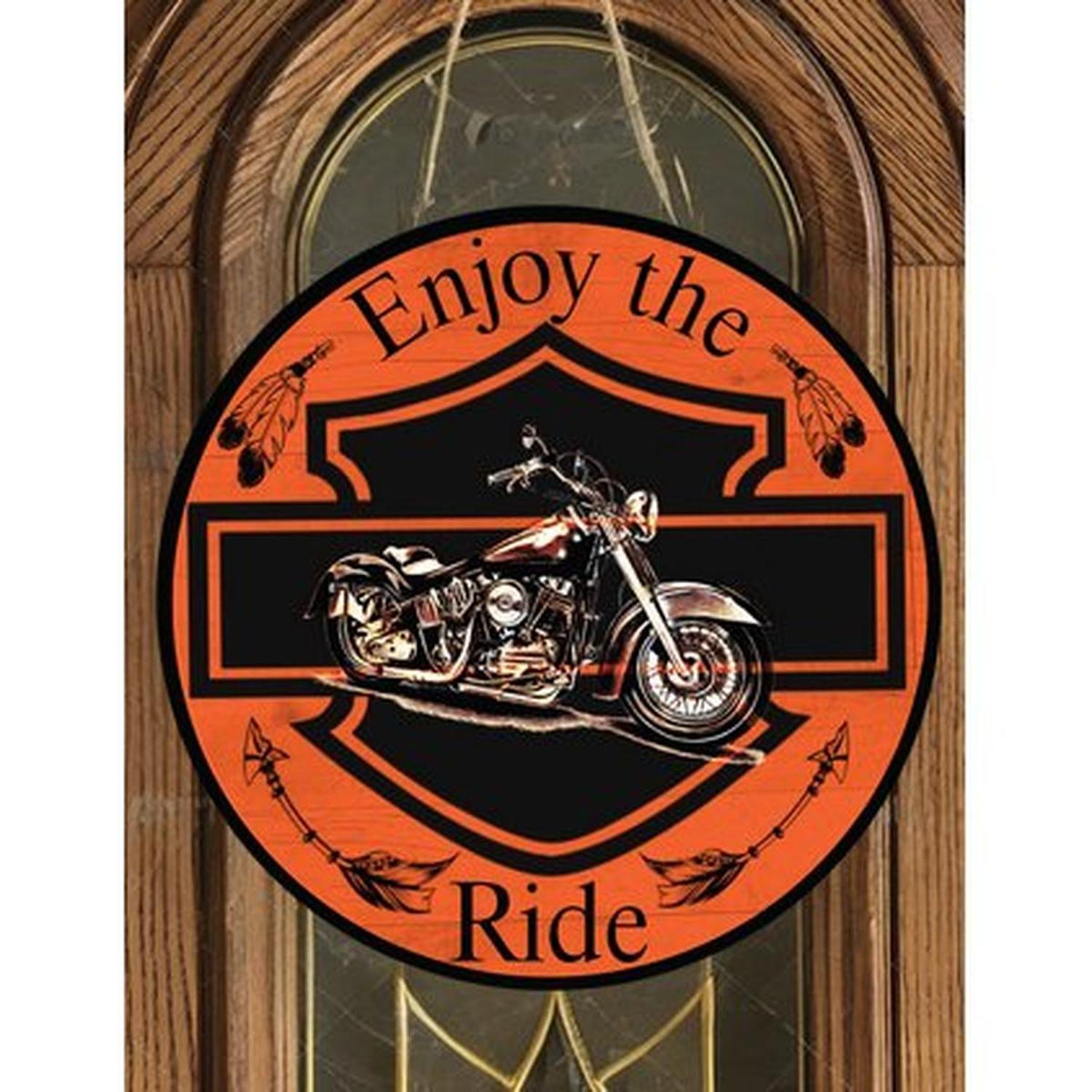 Shop For Motorcycle Enjoy The Ride Sign - Wreath Enhancement at Michelle's aDOORable Creations