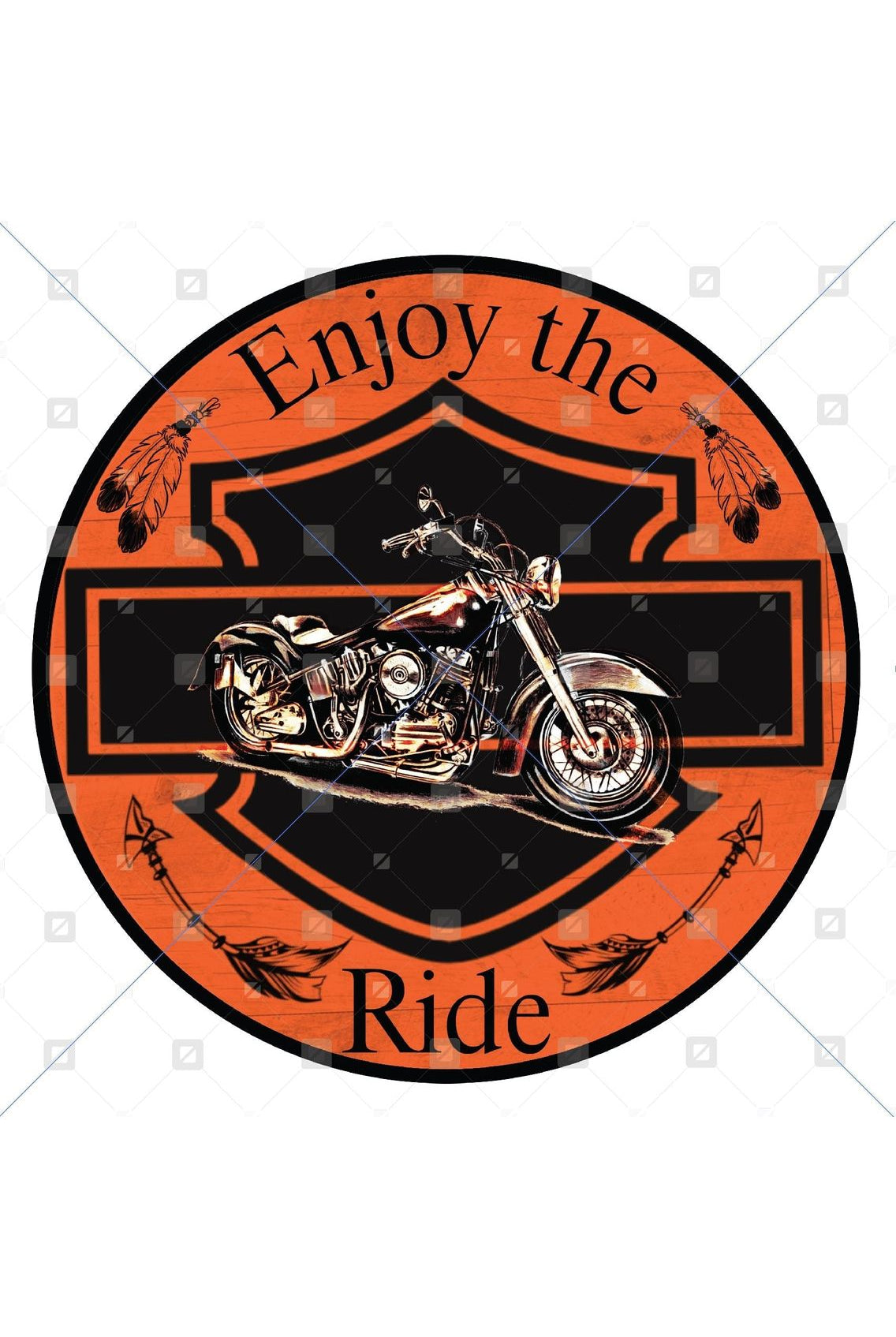 Motorcycle Enjoy The Ride Sign - Wreath Enhancement - Michelle's aDOORable Creations - Signature Signs