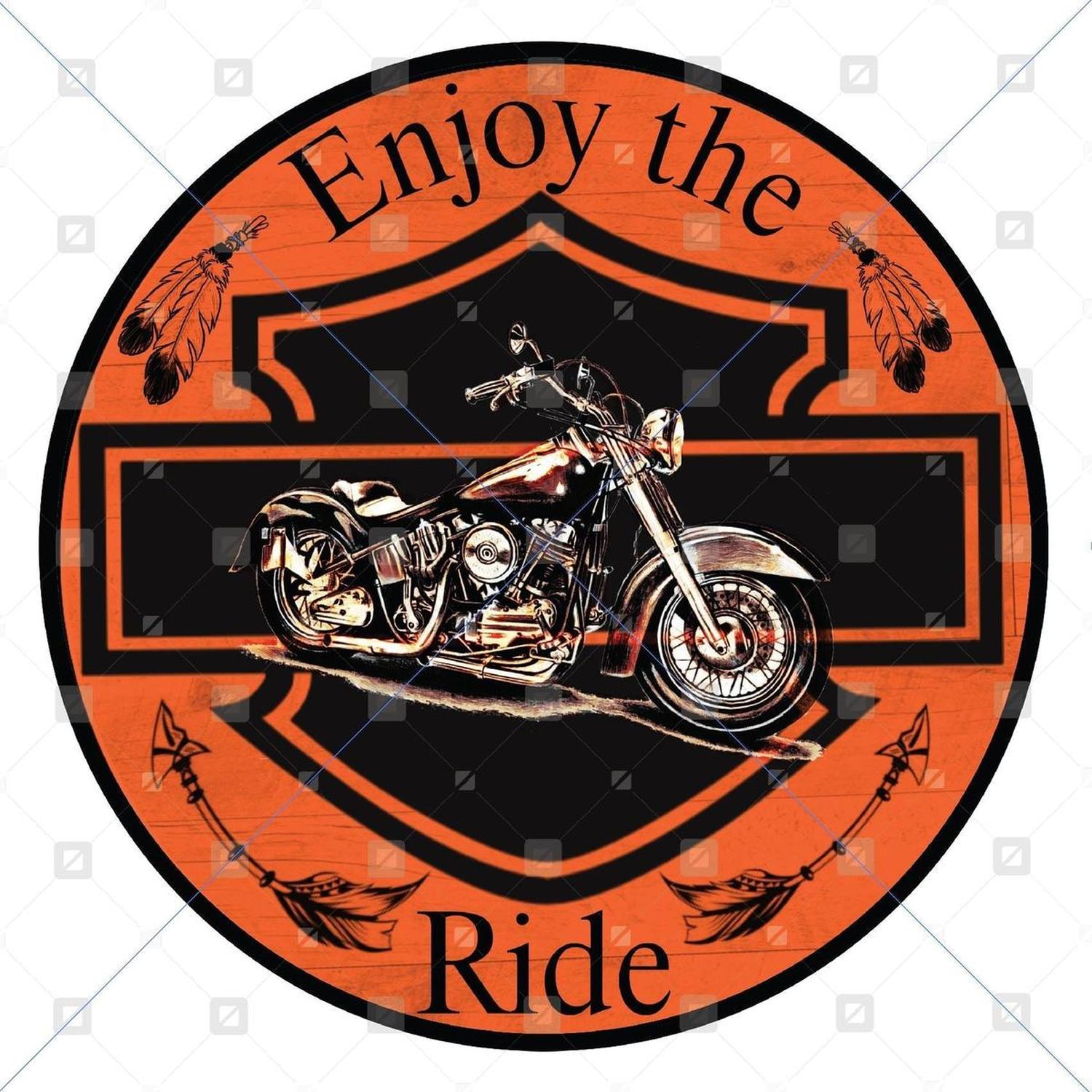 Shop For Motorcycle Enjoy The Ride Sign - Wreath Enhancement at Michelle's aDOORable Creations