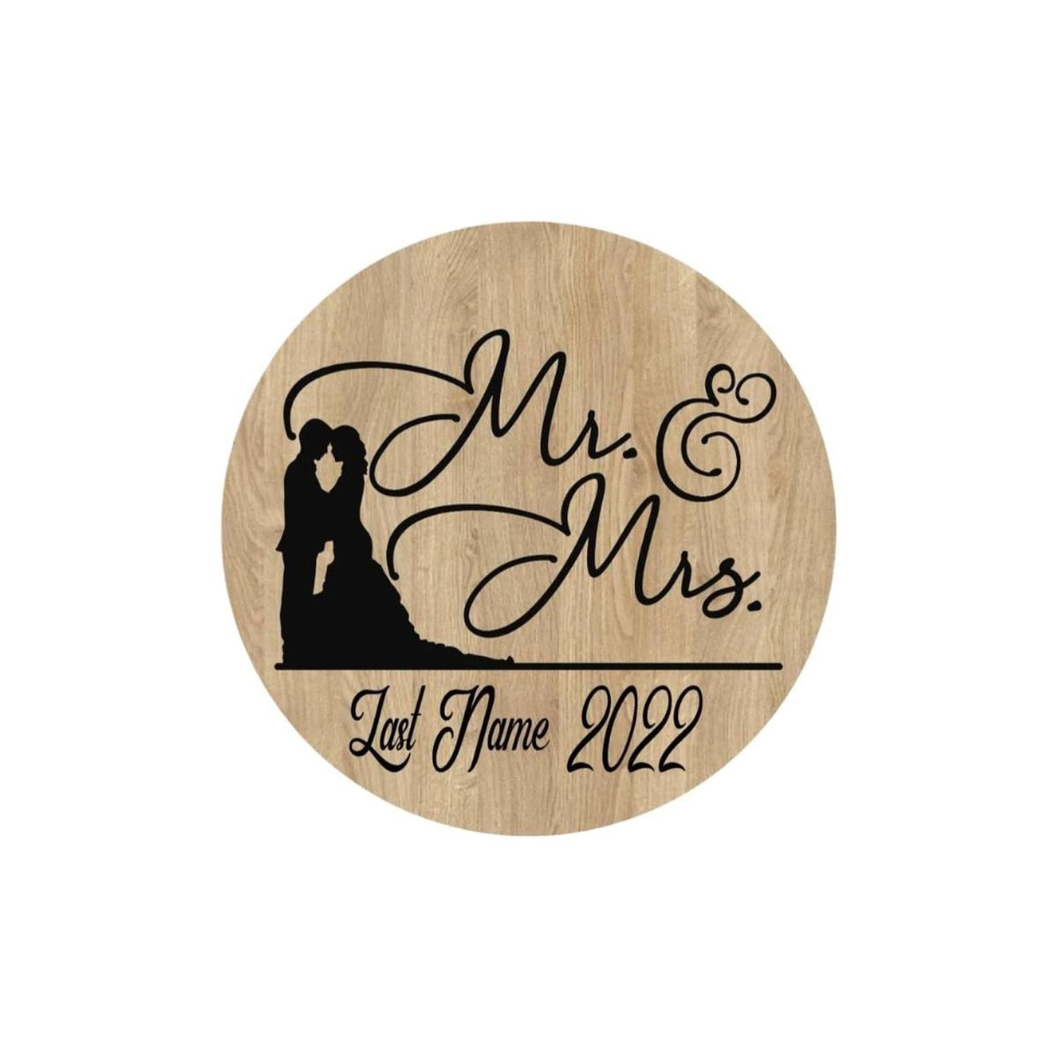Shop For Mr and Mrs Wedding Round Sign - Wreath Enhancement at Michelle's aDOORable Creations