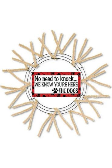 No Need To Knock Dog Sign - Wreath Enhancement - Michelle's aDOORable Creations - Signature Signs