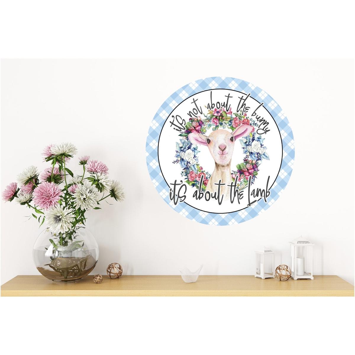 Shop For Not About The Bunny About The Lamb Sign - Wreath Enhancement at Michelle's aDOORable Creations