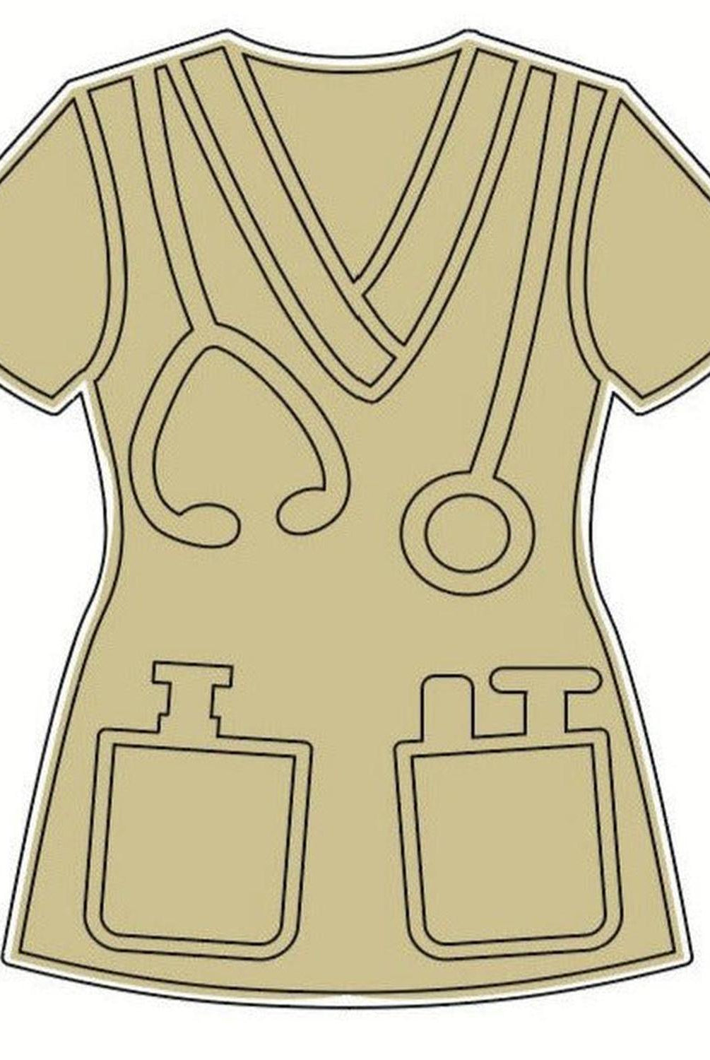 Nurse Scrubs Unfinished Wood Cut Out