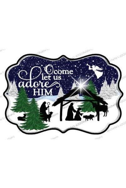 O Come Let Us Adore Him SF2 - Wreath Enhancement - Michelle's aDOORable Creations - Signature Signs