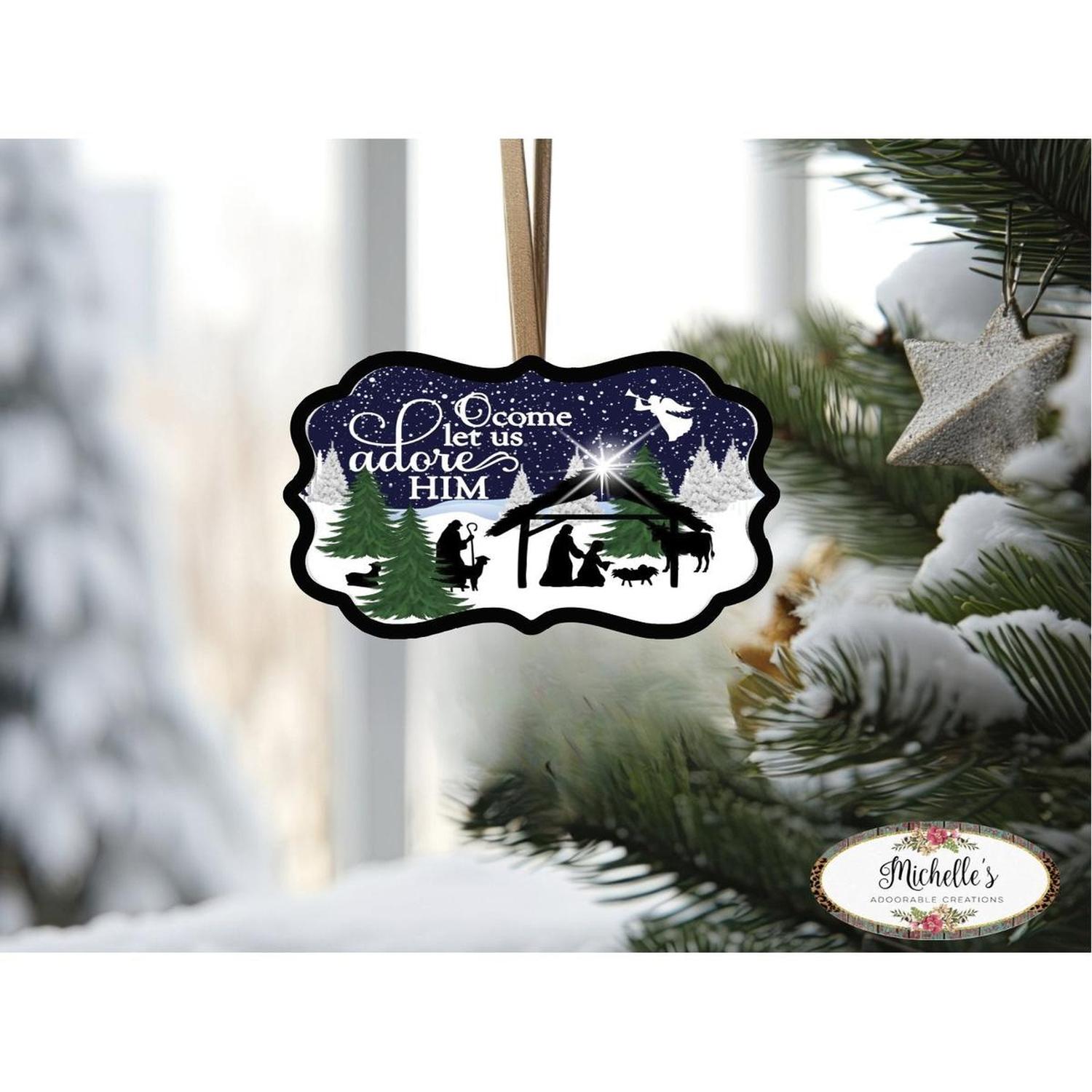 Shop For O Come Let Us Adore Him SF2 - Wreath Enhancement at Michelle's aDOORable Creations