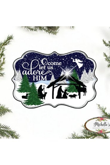 Shop For O Come Let Us Adore Him SF2 - Wreath Enhancement at Michelle's aDOORable Creations