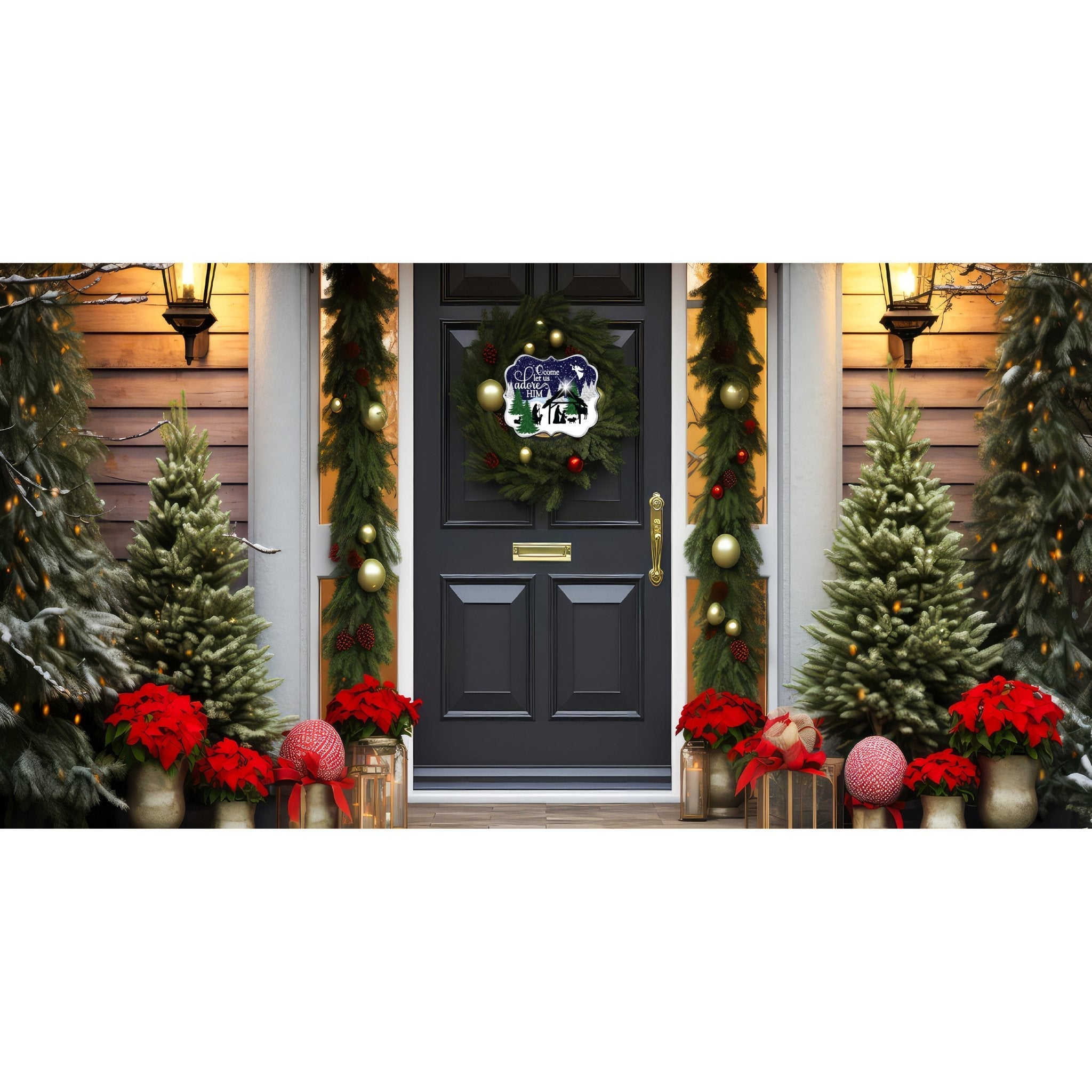 Shop For O Come Let Us Adore Him SF2 - Wreath Enhancement at Michelle's aDOORable Creations