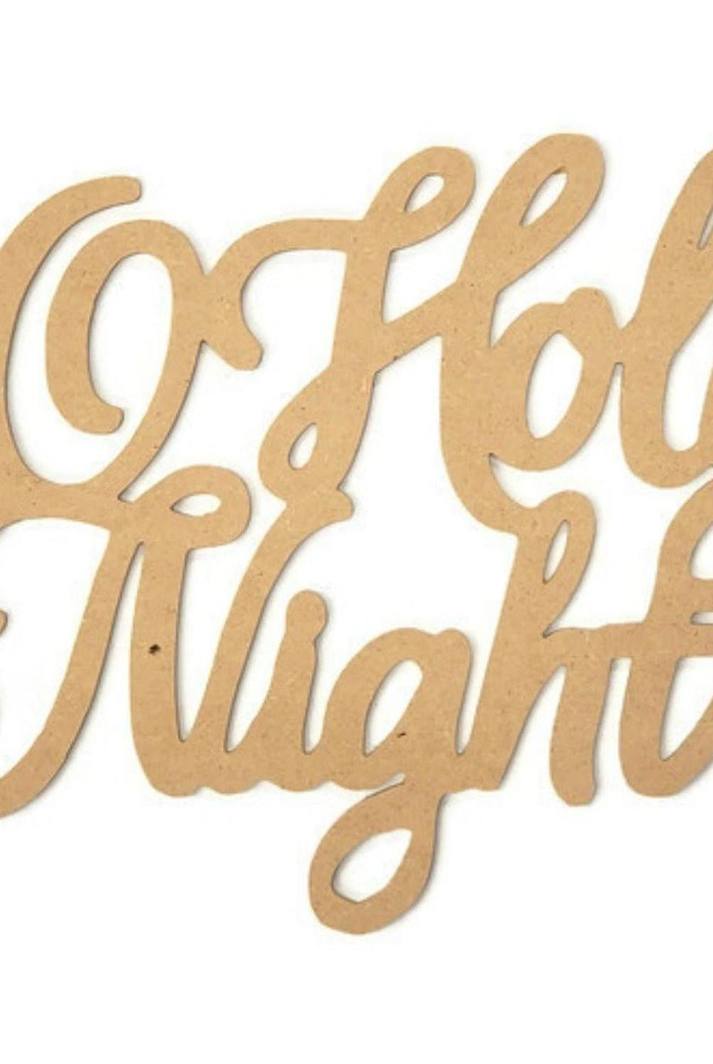 Shop For Oh Holy Night Script Word Wood Cutout - Unfinished Wood at Michelle's aDOORable Creations