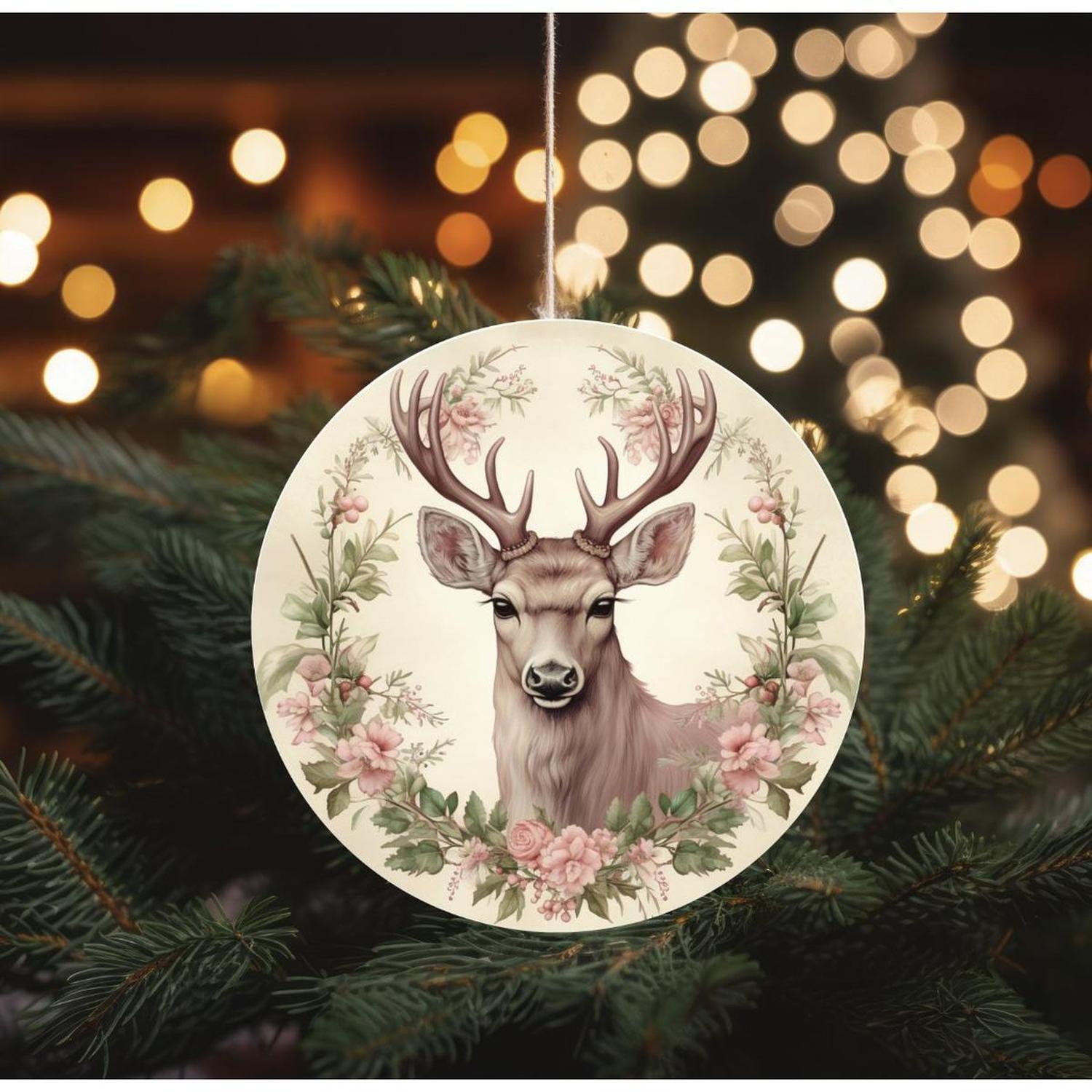 Shop For Pastel Winter Victorian Reindeer Sign - Wreath Enhancement at Michelle's aDOORable Creations