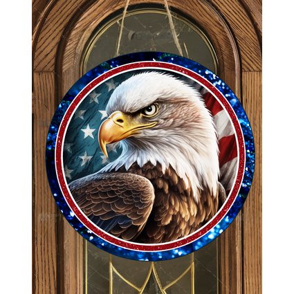 Shop For Patriotic American Eagle Four Round Sign at Michelle's aDOORable Creations