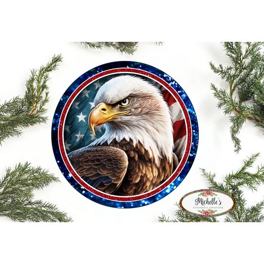 Shop For Patriotic American Eagle Four Round Sign at Michelle's aDOORable Creations
