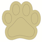 Shop For Paw Print with Paint Lines Wood Cutout - Unfinished Wood at Michelle's aDOORable Creations