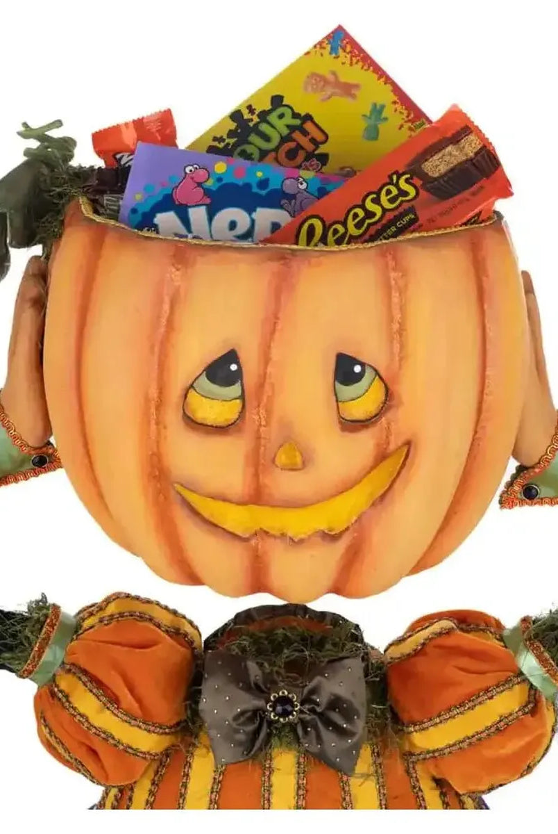 Shop For Percy Pumpkin Head Halloween Candy Bowl at Michelle's aDOORable Creations