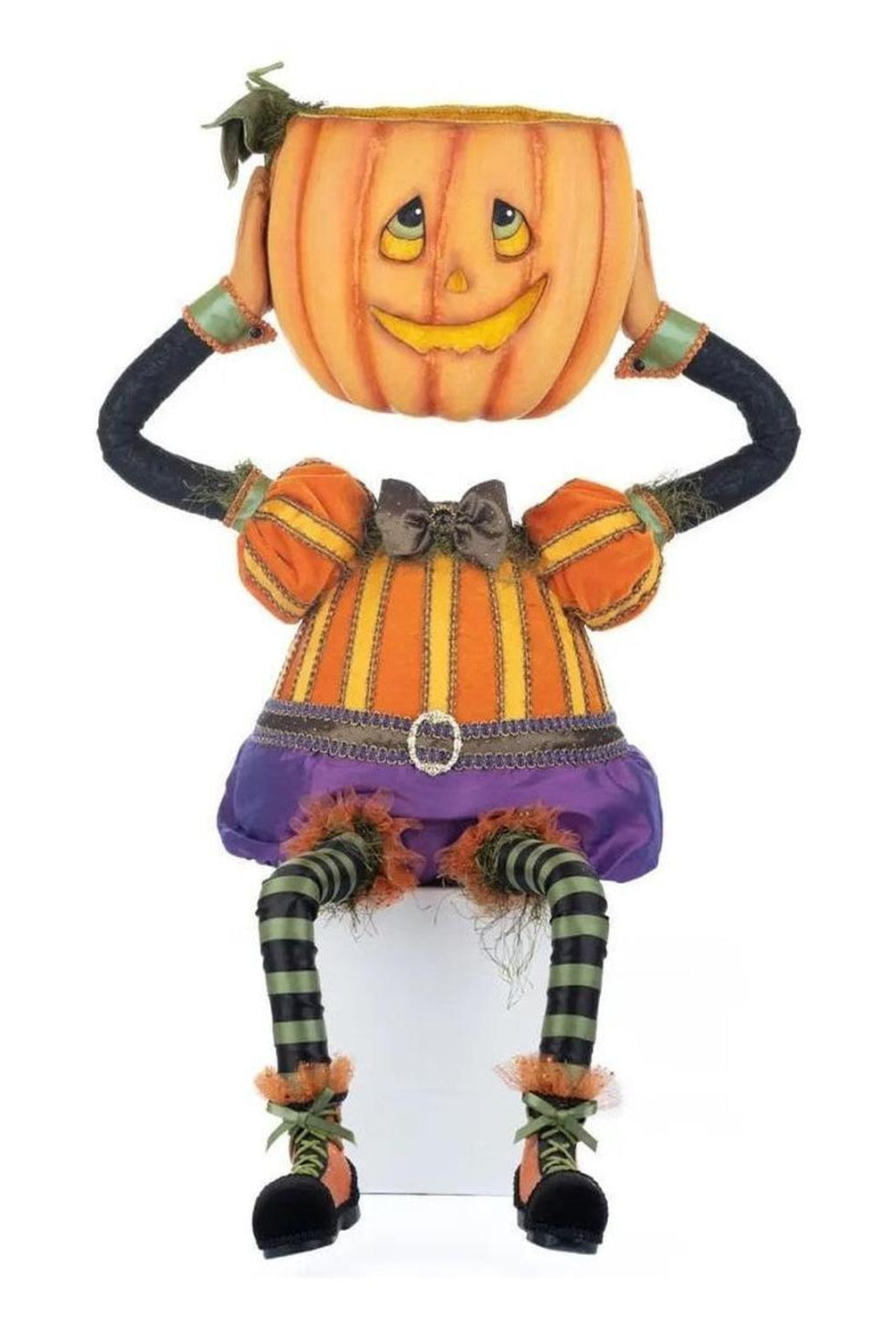 Shop For Percy Pumpkin Head Halloween Candy Bowl at Michelle's aDOORable Creations