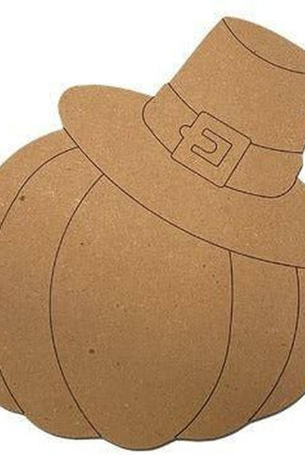 Pilgrim Hat Pumpkin Unfinished Wood Cutout