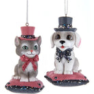 Shop For Pink and Pewter Dog or Cat On Pillow Ornament at Michelle's aDOORable Creations